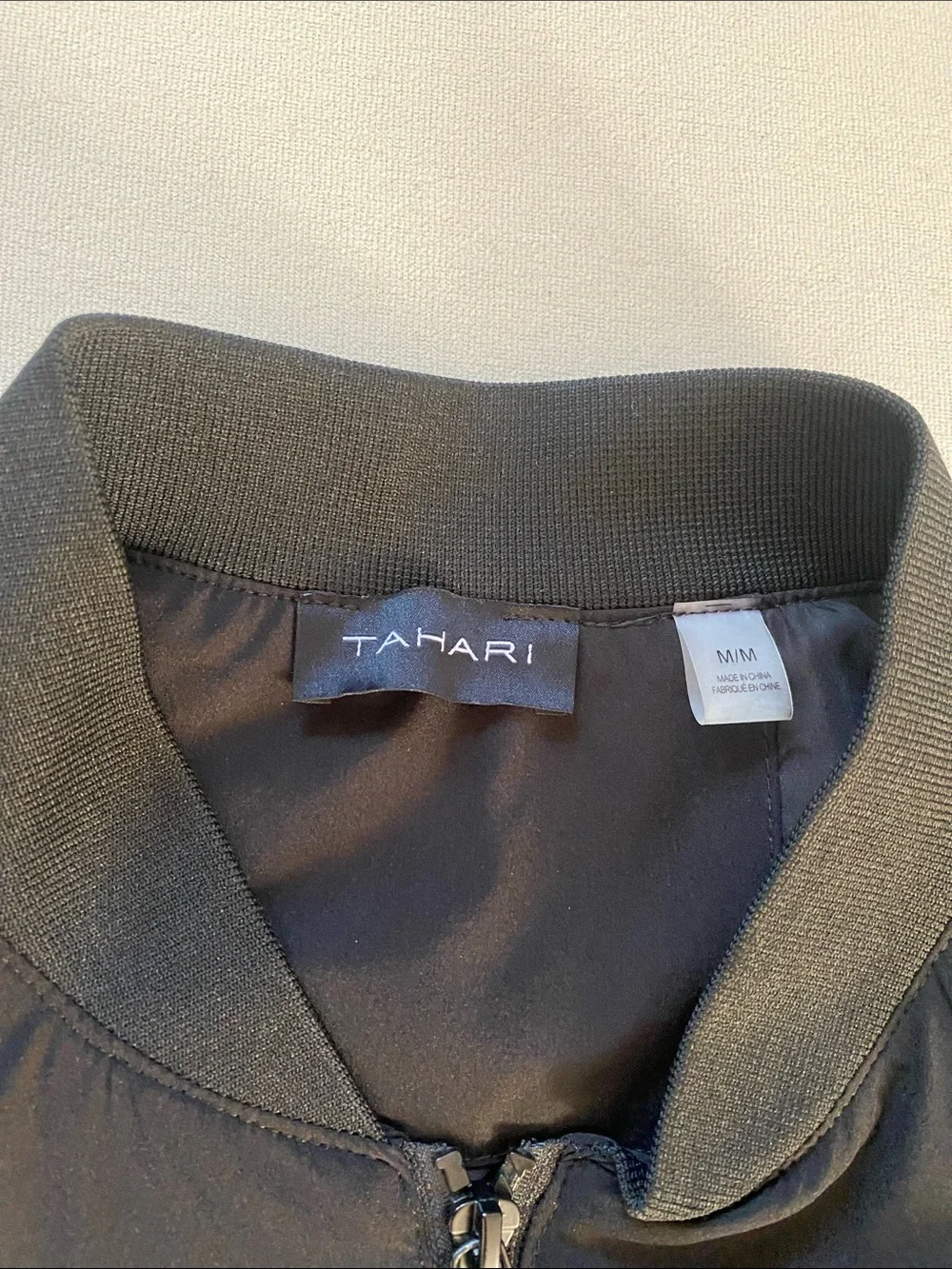 Tahari Black Men's Bomber Jacket with Zip